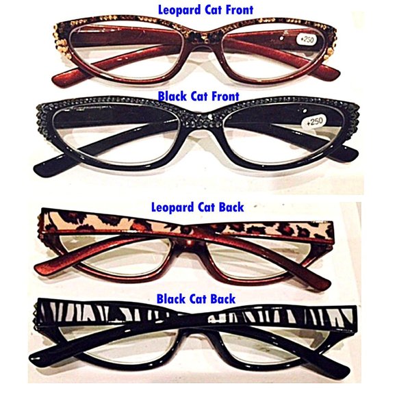 COPY - COPY - Magnifying Reading Glasses Embelished with Swarovski Crystals: 1.… - Picture 2 of 8